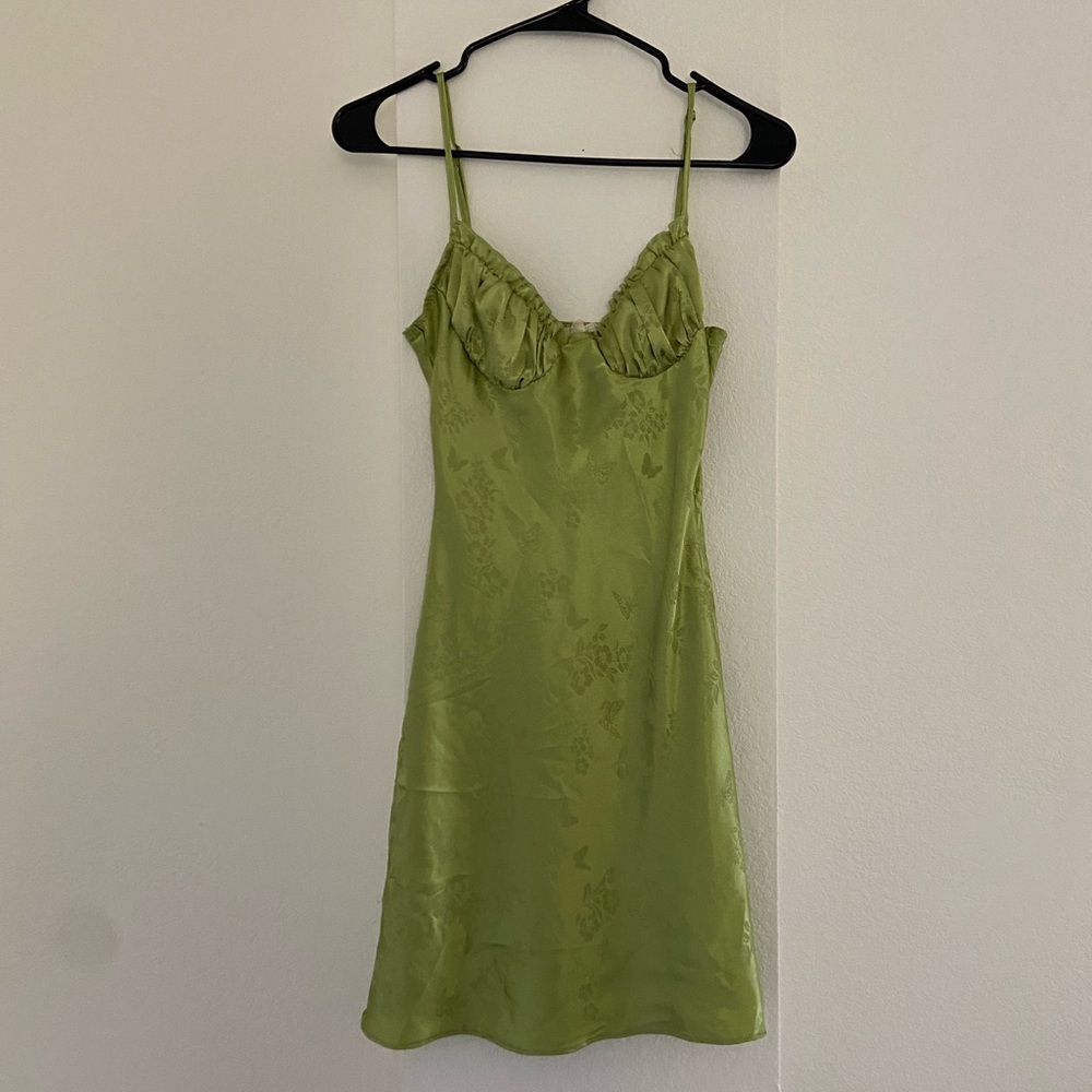 Green floral dress
